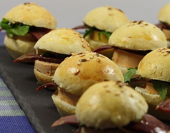 Mini Burgers with Foie Gras and Dried Duck Breast from South-West France