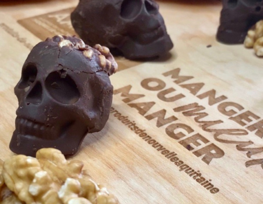 Spécial Halloween : Têtes de mort en chocolat et Noix du Périgord AOP