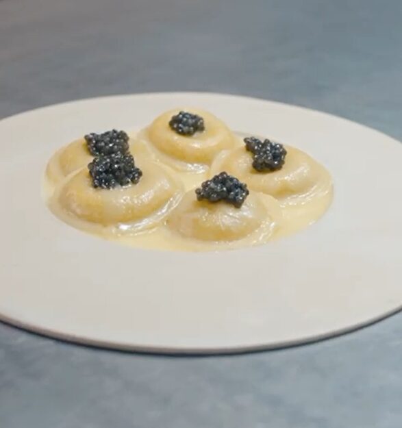 Ravioles d’Ossau-Iraty AOP et Caviar d’Aquitaine IGP